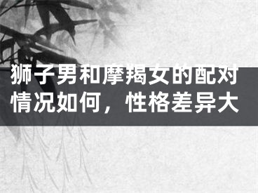 狮子男和摩羯女的配对情况如何，性格差异大
