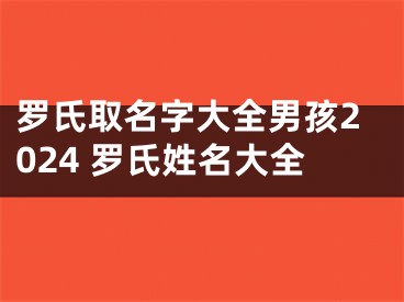 罗氏取名字大全男孩2024 罗氏姓名大全