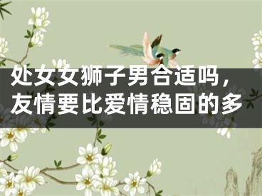 处女女狮子男合适吗，友情要比爱情稳固的多