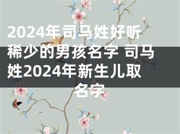 2024年司马姓好听稀少的男孩名字 司马姓2024年新生儿取名字