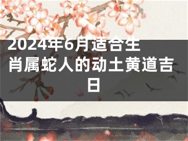 2024年6月适合生肖属蛇人的动土黄道吉日