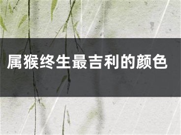 属猴终生最吉利的颜色