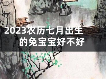 2023农历七月出生的兔宝宝好不好