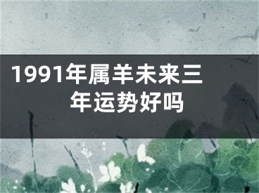 1991年属羊未来三年运势好吗