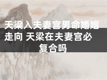 天梁入夫妻宫男命婚姻走向 天梁在夫妻宫必复合吗