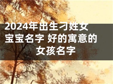 2024年出生刁姓女宝宝名字 好的寓意的女孩名字