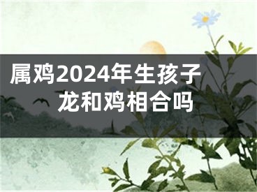属鸡2024年生孩子龙和鸡相合吗