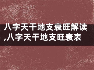 八字天干地支衰旺解读,八字天干地支旺衰表
