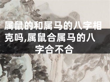 属鼠的和属马的八字相克吗,属鼠合属马的八字合不合