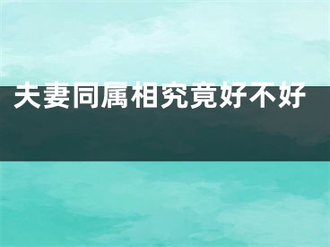 夫妻同属相究竟好不好 