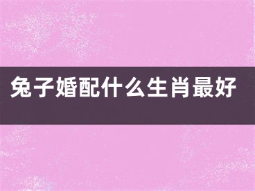 兔子婚配什么生肖最好