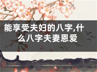 能享受夫妇的八字,什么八字夫妻恩爱