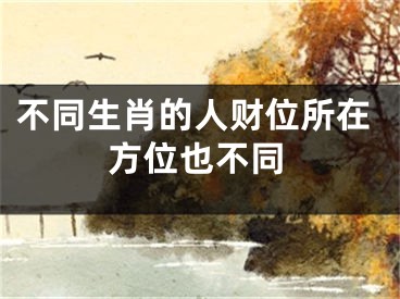 不同生肖的人财位所在方位也不同