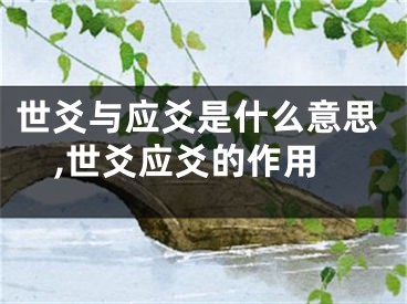 世爻与应爻是什么意思,世爻应爻的作用