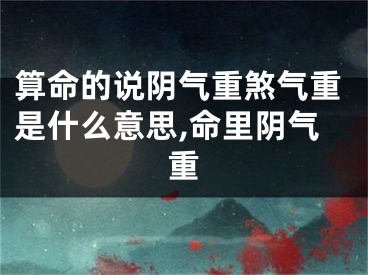 算命的说阴气重煞气重是什么意思,命里阴气重