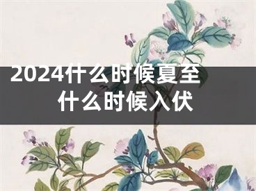 2024什么时候夏至什么时候入伏