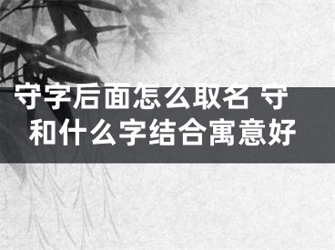 守字后面怎么取名 守和什么字结合寓意好