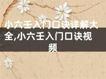 小六壬入门口诀详解大全,小六壬入门口诀视频