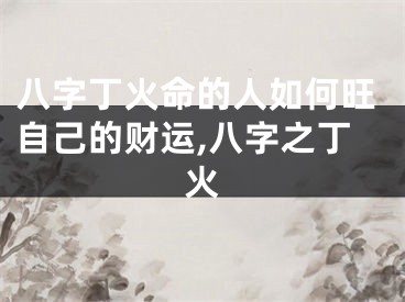 八字丁火命的人如何旺自己的财运,八字之丁火