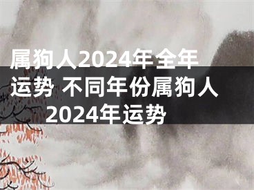属狗人2024年全年运势 不同年份属狗人2024年运势