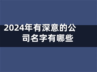 2024年有深意的公司名字有哪些