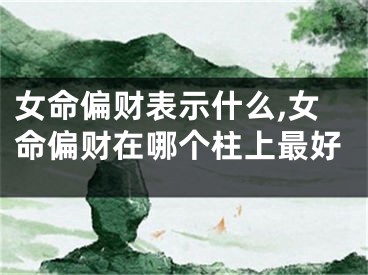 女命偏财表示什么,女命偏财在哪个柱上最好
