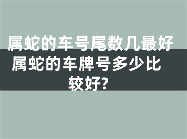 属蛇的车号尾数几最好 属蛇的车牌号多少比较好?