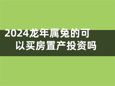 2024龙年属兔的可以买房置产投资吗