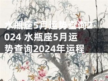 水瓶座5月运势查询2024 水瓶座5月运势查询2024年运程