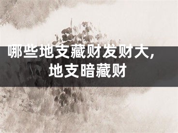 哪些地支藏财发财大,地支暗藏财