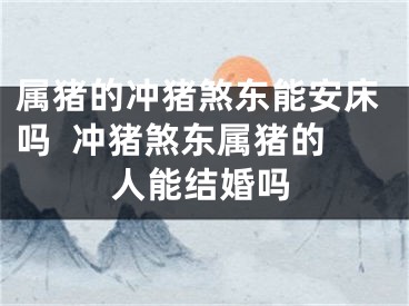 属猪的冲猪煞东能安床吗  冲猪煞东属猪的人能结婚吗