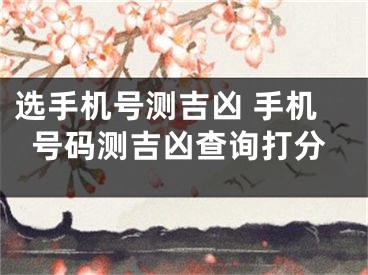 选手机号测吉凶 手机号码测吉凶查询打分