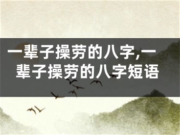 一辈子操劳的八字,一辈子操劳的八字短语