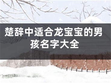 楚辞中适合龙宝宝的男孩名字大全