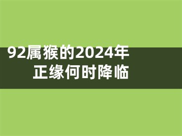 92属猴的2024年正缘何时降临 