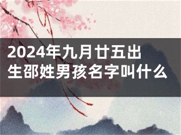 2024年九月廿五出生邵姓男孩名字叫什么