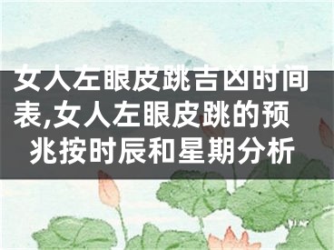 女人左眼皮跳吉凶时间表,女人左眼皮跳的预兆按时辰和星期分析