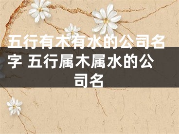 五行有木有水的公司名字 五行属木属水的公司名