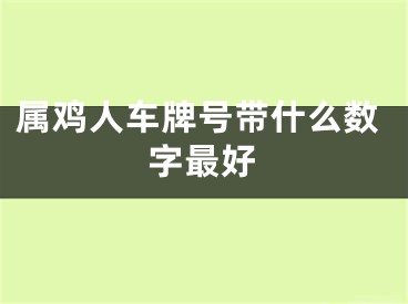 属鸡人车牌号带什么数字最好