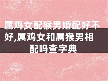 属鸡女配猴男婚配好不好,属鸡女和属猴男相配吗查字典