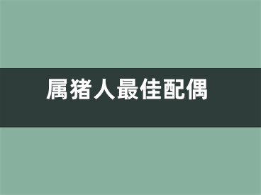 属猪人最佳配偶