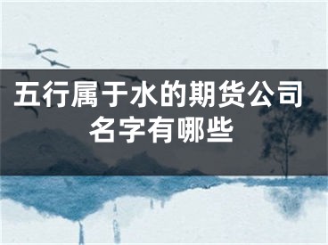 五行属于水的期货公司名字有哪些