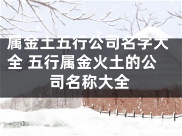 属金土五行公司名字大全 五行属金火土的公司名称大全