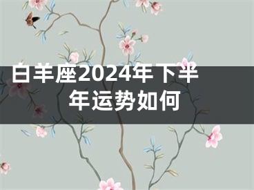 白羊座2024年下半年运势如何