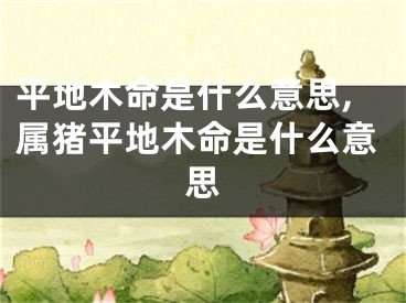平地木命是什么意思,属猪平地木命是什么意思