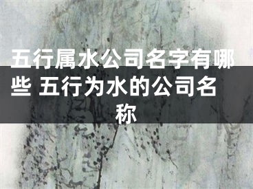 五行属水公司名字有哪些 五行为水的公司名称