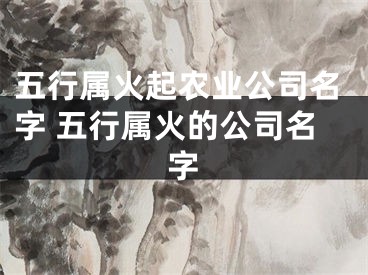 五行属火起农业公司名字 五行属火的公司名字