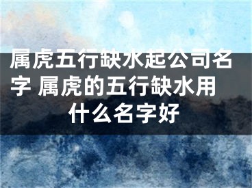 属虎五行缺水起公司名字 属虎的五行缺水用什么名字好