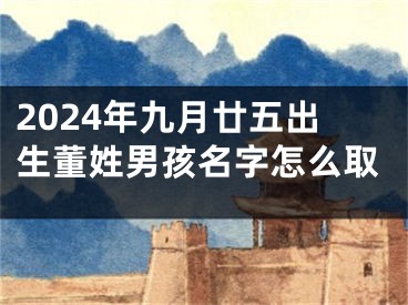 2024年九月廿五出生董姓男孩名字怎么取