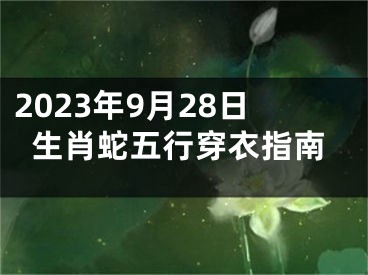 2023年9月28日生肖蛇五行穿衣指南